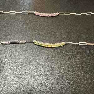 Elegant Silver and Multicolor Chain Bracelet